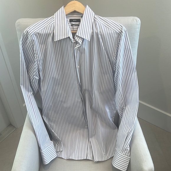 HUGO BOSS (SLIM FIT) CASUAL DRESS SHIRT 16.5 34/35 - Picture 1 of 4